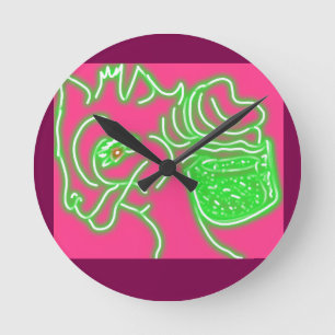 Deer and Its Magic Pearl Pouch Round Clock