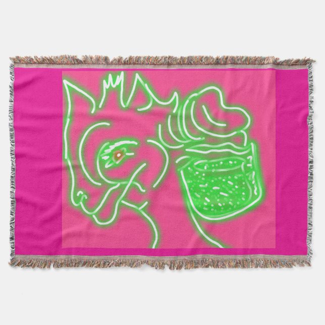  Deer and Its Pearl Magic Pouch Throw Blanket (Front)