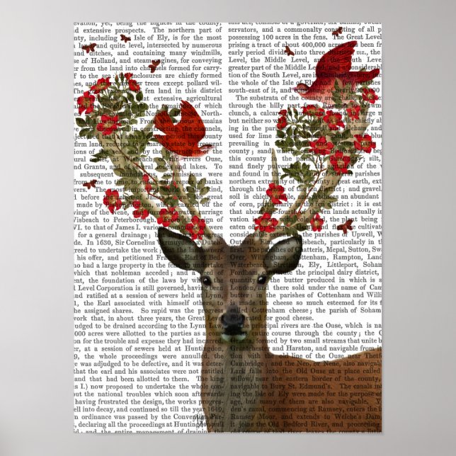 Deer and Love Birds Poster (Front)
