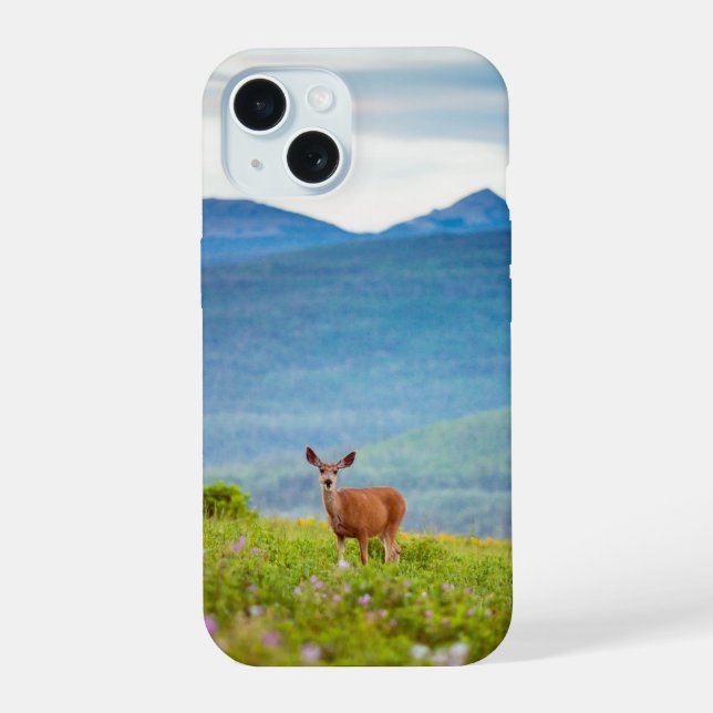 Deer and Mountains Iphone Case (Back)