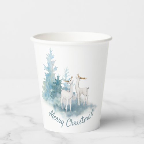 Deer and Pine Trees Holiday  Paper Cups