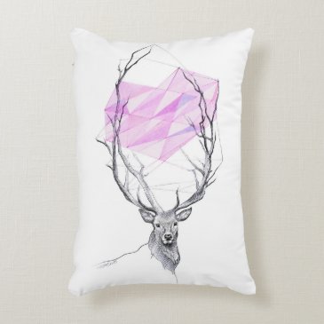 Deer and pink geometric heart drawing Animal art