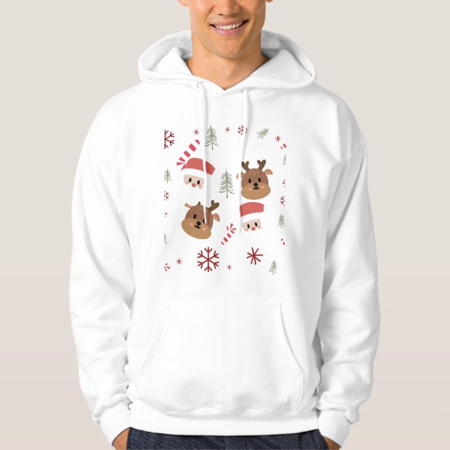 Deer and santa clause hoodie (Front)