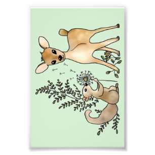 deer and squirrel photo print