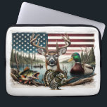 Deer and USA Country Laptop Sleeve<br><div class="desc">Deer and USA Country</div>