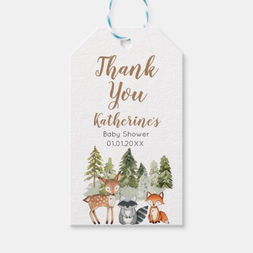 Deer animal adventure Camper Baby Shower Thank You Gift Tags
