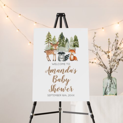 Deer animal adventure Camper baby shower Welcome Foam Board