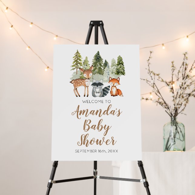 Deer animal adventure Camper baby shower Welcome Foam Board (In Situ (Stand))