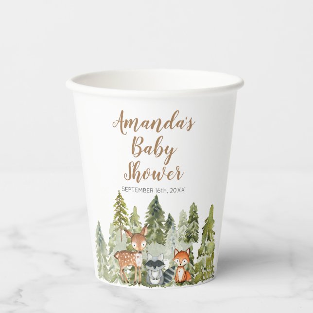 Deer animal adventure Camper Mountain Forest Paper Cups (Front)