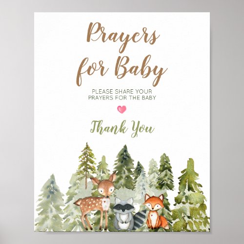 Deer animal adventure Camper Prayers for Baby Pos Poster