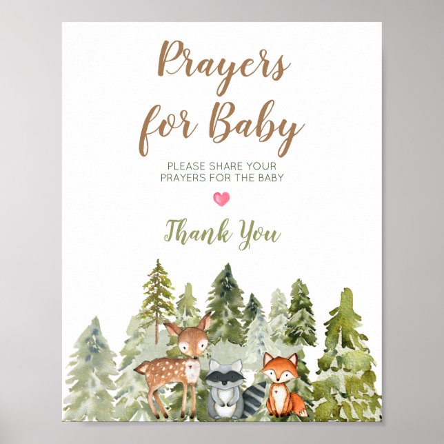 Deer animal adventure Camper Prayers for Baby Pos Poster (Front)