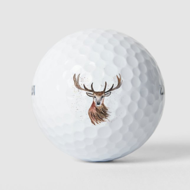 Deer Animal Antlers Hunter Hunting Buck Forest Golf Balls (Front)