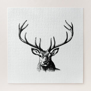 Deer Animal Antlers Nature Wildlife Horns Head Pos Jigsaw Puzzle