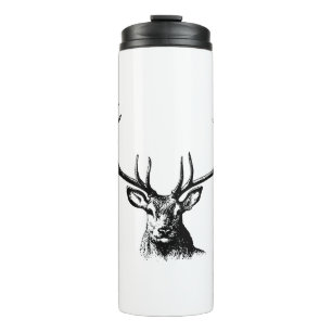 Deer Animal Antlers Nature Wildlife Horns Head Thermal Tumbler