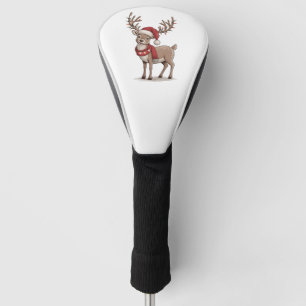 Deer Animal Christmas Deer Santa Hat Xmas  Golf Head Cover