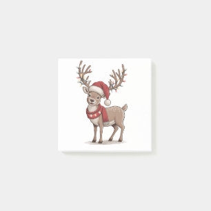 Deer Animal Christmas Deer Santa Hat Xmas Post-it Notes