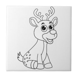 Deer Animal Fawn Baby Young Animal Cute Postcard P Ceramic Tile