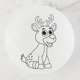 Deer Animal Fawn Baby Young Animal Cute Postcard P Trinket Tray