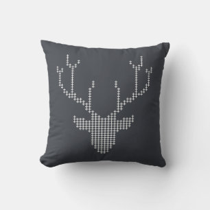 deer animal geometric art mosaic throw pillow