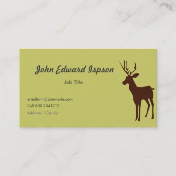 Deer Animal Wildlife Business Card by happytwitt at Zazzle