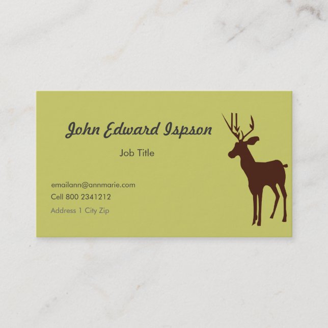 Deer Animal Wildlife Business Card (Front)
