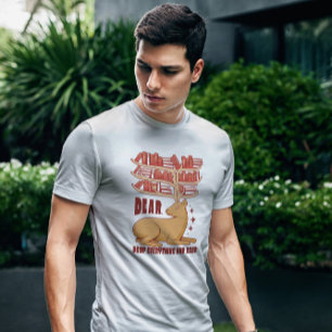 Deer Animal With Book Library T-Shirt