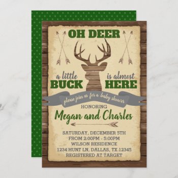 Deer Antler Baby Shower Invitation Invite by PerfectPrintableCo at Zazzle
