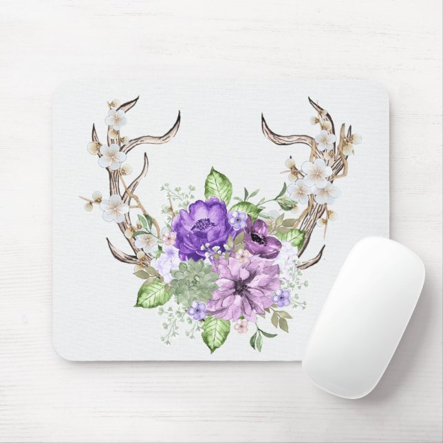 Deer Antler Bouquet Mouse Pad (With Mouse)