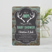 Deer Antler Boy Baby Shower Invitation (Standing Front)