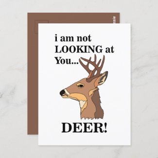 Deer Antler Funny Postcard