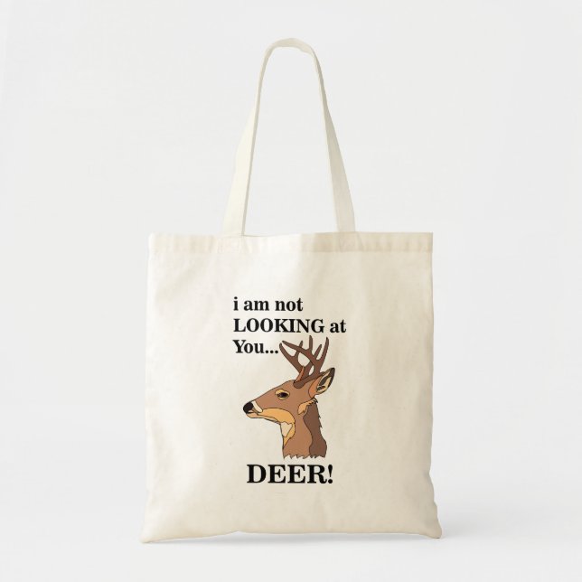 Deer Antler Funny Tote Bag (Front)