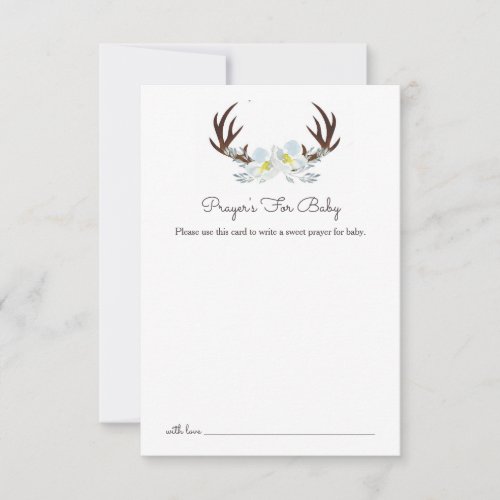 Deer Antler Prayers For Baby Invitation