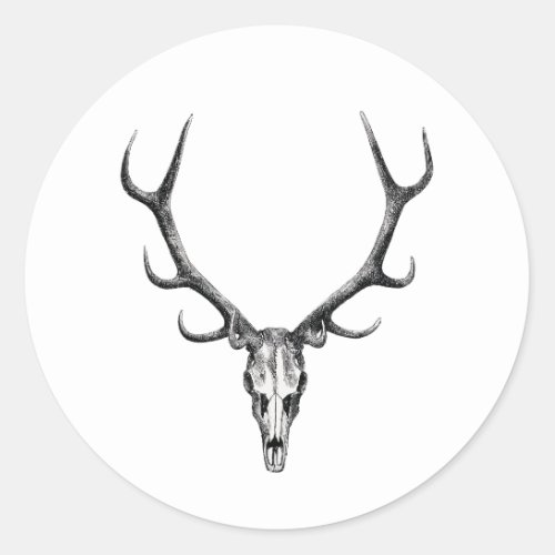 Deer Antler Skeleton Skull Sticker