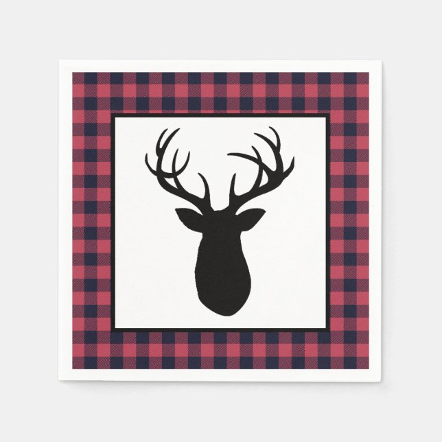 Deer Antler Wilderness Mountain Napkins (Front)