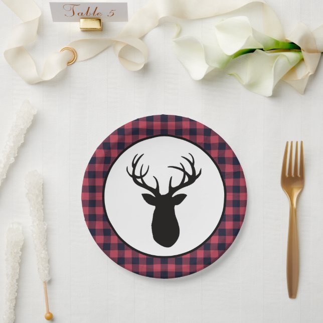 Deer Antler Wilderness Mountain Paper Plates (Wedding)