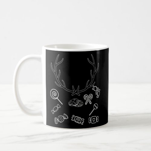 Deer Antler With Candies _ Vintage Minimalist  Coffee Mug
