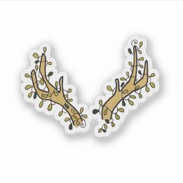 Deer Antlers and Ivy Sticker (Front)
