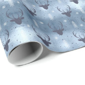 Deer Antlers Arrows Christmas Pattern Blue ID861 Wrapping Paper (Roll Corner)