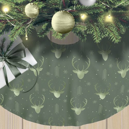 Deer Antlers Arrows Christmas  Pattern Gr V2 ID861 Brushed Polyester Tree Skirt