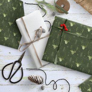 Deer Antlers Arrows Christmas Pattern V2 Gr ID861 Wrapping Paper