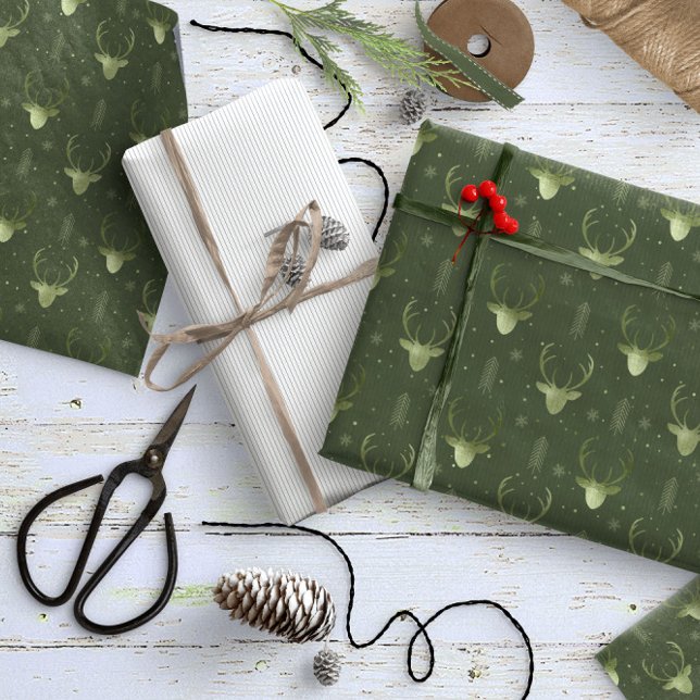 Deer Antlers Arrows Christmas Pattern V2 Gr ID861 Wrapping Paper (Creator Uploaded)