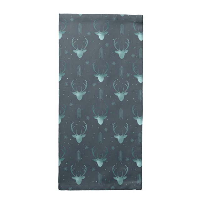 Deer Antlers Arrows Christmas Pattern V2 Tl ID861 Cloth Napkin (Half Fold)