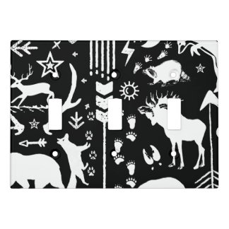 Deer Antlers Bear Fox Rustic Pattern Any Color Light Switch Cover