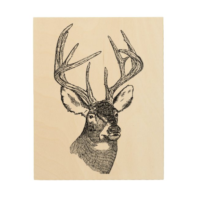 Deer Antlers, Buck Wood Wall Decor (Front)