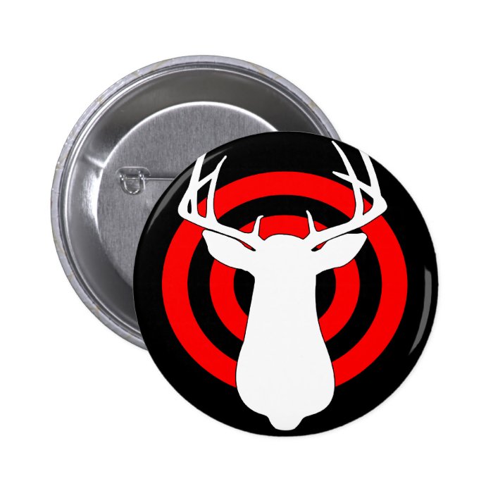 Deer Antlers Bullseye Pinback Buttons