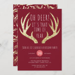 Deer Antlers Christmas Holiday Party Invitation at Zazzle