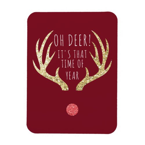 Deer Antlers Christmas Holiday Party Magnet