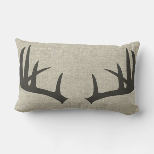 Deer Antlers Personalized Reversible Lumbar Pillow Zazzle