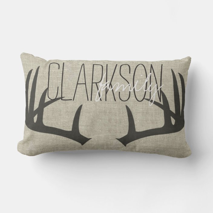 Deer Antlers Personalized Reversible Lumbar Pillow