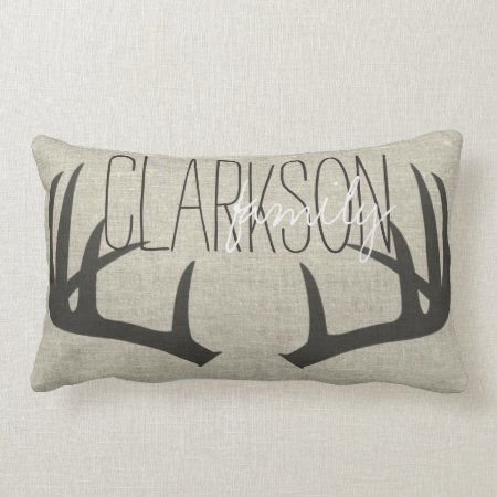 Deer Antlers Personalized Reversible Lumbar Pillow